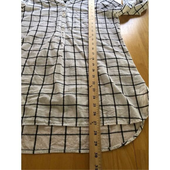 Old Navy White Plaid Half Botton Tunic Size M - Picture 8 of 12